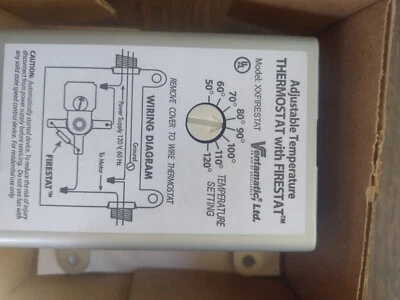 $25 • Buy Ventamatic XXFIRESTAT 10-Amp Adjustable Programmable Thermostat With Firestat Fo