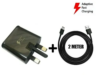 Genuine Fast Charger Plug& 2M USB Type-C Data Cable For Samsung Galaxy Phone Lot • £13.05