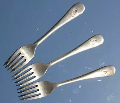 £30 • Buy Cunard Line Rms Aquitania Mauretania Era 1st/2nd Cl Seafood 3x Fork 20's