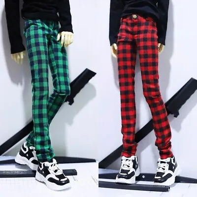 1/4 1/3 Uncle BJD Clothes Grid Pants Chequer Trousers Red+Black/Green+Black Male • $18.67