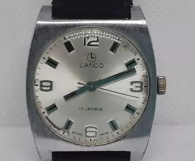Vintage Lanco 17 Jewels Swiss Made Mechanical Mens Watch 1960' • $65