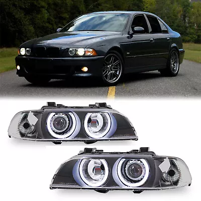 LED Halo Projector Black Headlights For BMW E39 525I 528I 530I M5 1996-2003 • $134