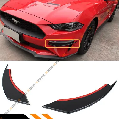 For 18-2023 Ford Mustang Matt Black Front Bumper Winglets Fog Light Vent Canard • $25.99