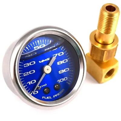 VMS Racing Blue Fuel Pressure Gauge 0-100 PSI For Honda Acura • $38.99