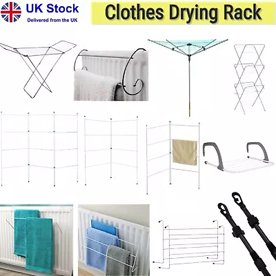 Clothes Dryer Airer Rack Laundry Indoor Outdoor Line Washing  Drying Foldable • £7.99