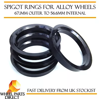 Spigot Rings (4) 67.1mm To 56.6mm Spacers Hub For Daewoo Racer II 95-97 • $6.30