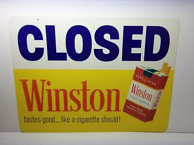 Vintage Winston & Tempo Cigarettes Open & Closed  2 Sided Plastic Sign • $34.95