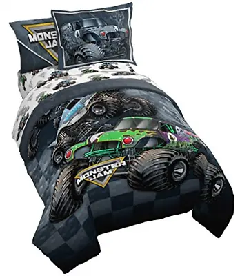 Monster Jam Slash 5 Piece Twin Bed Set - Includes Reversible Comforter & Sheet - • $85.91