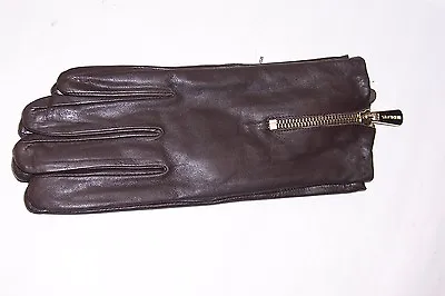 New Michael Kors Mk Black/brown Leather Gloves Msrp $88 535400 • $44.99