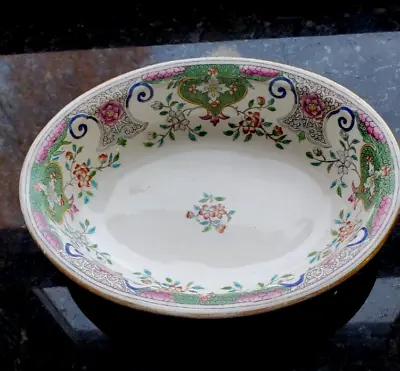 Minton Pink Green Oval Small Vegetable Bowl B157 • $28