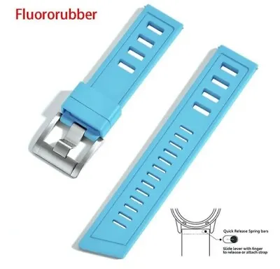 Fluororubber FKM 20mm Watch Strap Waterproof Dive - TEAL • $35