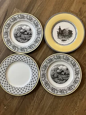 Villeroy Boch Set Of 4 AUDUN PROMENADE FERME CHASSE 10 5/8  DINNER PLATES • $124.99