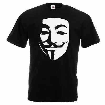 Unisex Anonymous Hacker Guy Fawks Hacktivist Revolution Vendetta T-Shirt • £12.95