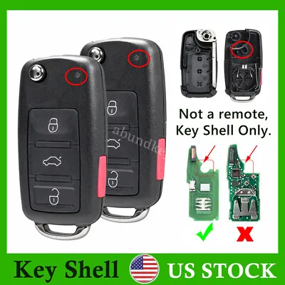 2 For VW Beetle Jetta Passat EOS Golf Flip Remote Key Fob Case Shell NBG010180T • $14.99