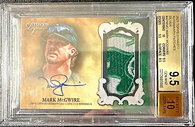2021 TOPPS DYNASTY MARK McGWIRE AUTO JERSEY 3 COLOR A’S PATCH BGS 9.5/10 GEM /5 • $2776