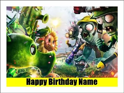 Plant V Zombies Cake Topper Edible Birthday  Cake Decoration • $10.89