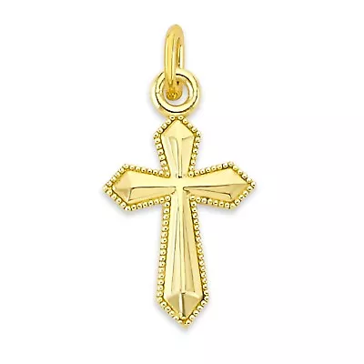 Solid Gold Cross Charm In 10k Or 14k Tiny Religious Collectable For Bracelet • $29.99