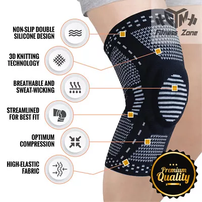 £5.48 • Buy Copper Knee Support Compression Sleeve Brace Patella Arthritis Pain Relief Gym