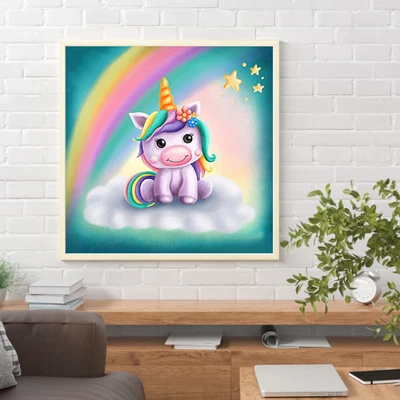 $13.74 • Buy 5D DIY Full Square Drill Diamond Painting Unicorn Kit Home Decoration (FF933 )