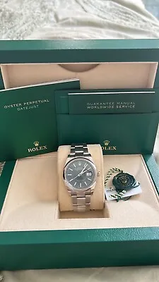 Rolex Datejust 36mm 126200 Steel Mint Green Dial Automatic Watch B&P 2024 • $13500