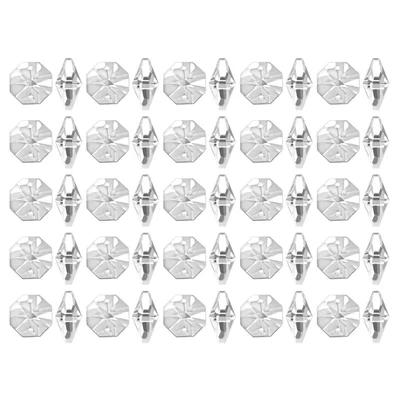 £6.15 • Buy 50Pcs Clear Octagonal Crystal Beads For DIY Light Accessories 10mmx6mm