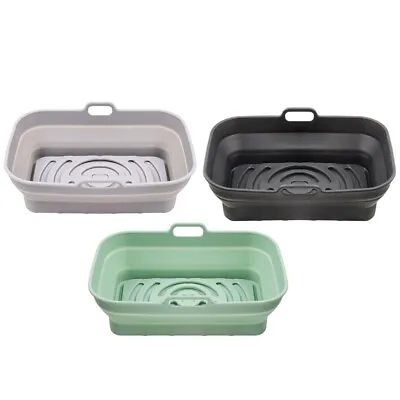 Efficient Cooking Silicone Air Fryer Pot Basket Liners NonStick Baking Tray • £12.58