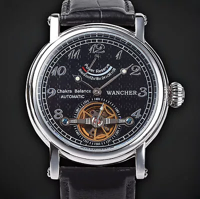 NEW Wancher Japan Chakra Black Tourbillon Inspired 2L44 Automatic Men's Watch • £201.06