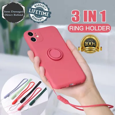 $7.69 • Buy Magnetic Silicone Case For IPhone 14 13 12 11 Pro Max X XR XS 8 Ring Stand Cover