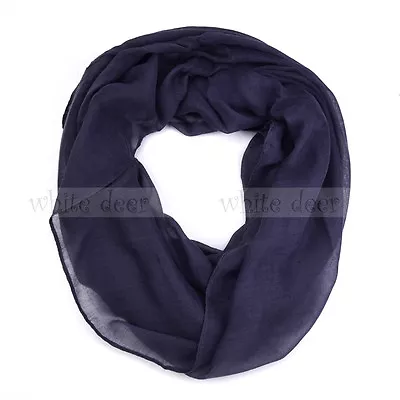 Women's Solid Color Spring Summer Light Weight Thin Infinity Scarf Circle Loop • $6.95