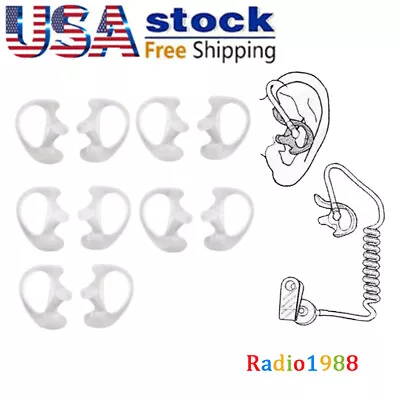 5 Pair Open Ear Insert Earmold For Acoustic Tube Earpiece LEFT & RIGHT Larger • $7.99