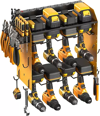 Modular Power Tool Organizer Wall Mount Charging Station Yellow 8 Cord-Less Dri • $41.50