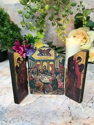 £16.95 • Buy The Last Supper Jesus Christ Triptych Icon Style Religious Wall Plaque Decor
