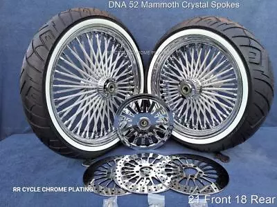 DNA 52 Crystal Spoke Wheels 3 Rotor Pulley Tire Harley Touring 09-22 Road Glide • $2499