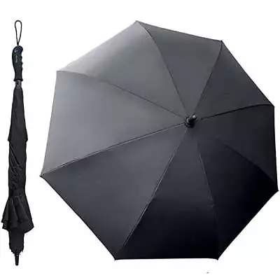 BetterBrella Innovative Wind Proof Reverse Open/Close 41.5  Wide Umbrella Black • $24.29