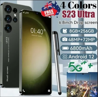 S23 Ultra 6.8  8GB+256GB Smartphone Android 12 Unlocked 5G LTE Mobile Phones AU • $159.99