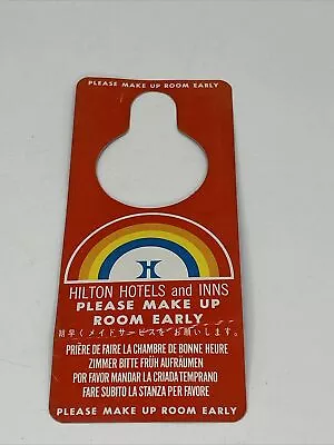 Please Do Not Disturb Hotel Door Hanger Sign Hilton Hotel Rainbow Maid Vintage • $25