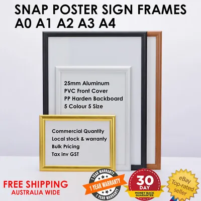Snap Poster Frames Aluminum Sign Holder Picture Frame A0 A1 A2 A3 A4 Retail Shop • $74