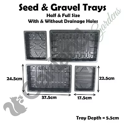 Seed Tray Gravel Trays Full + Half Size With + Without Watering Holes No Holes • £104.95