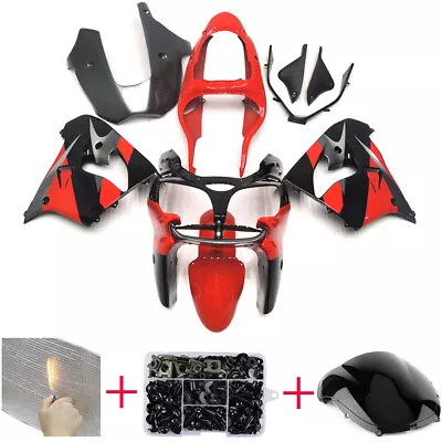 Red Black Fairing Kit For Kawasaki ZX9R 2000 2001 ZX-9R 00 ABS Plastic Bodywork • $379.95