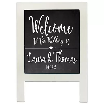 NEW White Wood Mini Memo Sign Message Chalk Board Stand UK Wedding Party Décor • £3.99