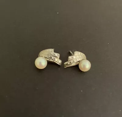 Mikimoto Vintage Pierced Stud Akoya Pearl Earrings • $125