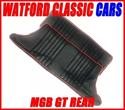 MGB GT Pair Rear Seat Cover All Years   Leather Look Black/Red  • $84.95