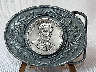 Vtg John Wayne - American The Duke Western Style Oval Belt Buckle • $29.95