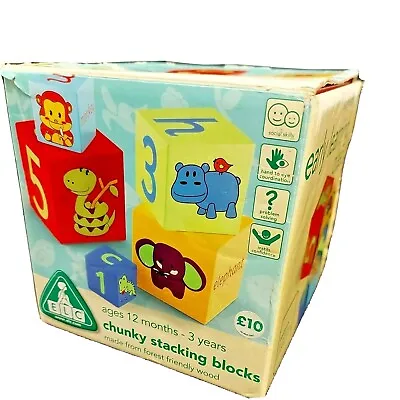 Early Learning Years Blocks Stacking Ages 12 Months To 3 Years Wood ELC Baby Toy • £4.99