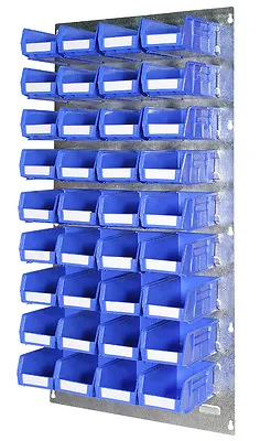 Louvre Panel Parts Bin Kit 13 -  Steel Wall Mounted - 36 Rhino Tuff Plastic Bins • £75.89