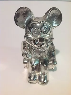 Vintage Disney Mickey Mouse Metal Coin Money Piggy Bank Walt Disney Productions • $23