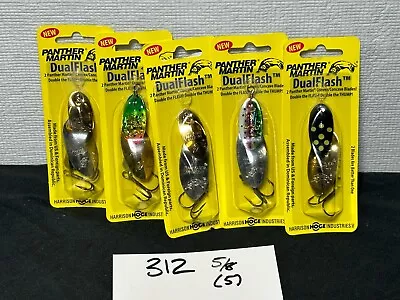 5 Fishing Lures - Panther Martin Dual Flash 5/8 Oz Mixed (Comb. Ship = +1) • $10.50