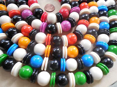 Vintage NOS Lot Of 6 Signed W Germany Chunky LUCITE Colors Adjust Necklaces N20 • $24.99