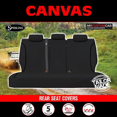 Ford Ranger PJ PK Dual Cab 2007-2011 Canvas Black Custom Rear Car Seat Covers • $239