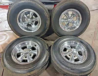 Cragar Ss Vintage Chrome Wheels Staggered Deep Dish + Caps + Tires Unilug Gm • $975